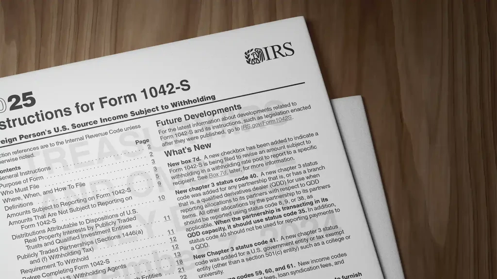 NEW Draft 2025 Form 1042-S Instructions (Featured Image)