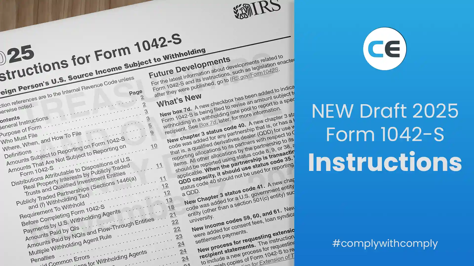 NEW Draft 2025 Form 1042-S Instructions (Thumbnail)