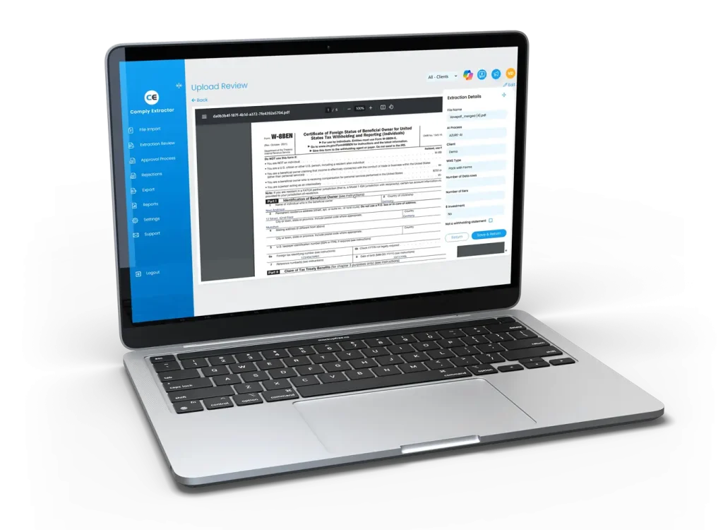 Comply Extractor - Withholding Statement Extractor Form